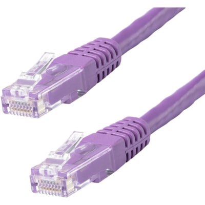 StarTech.com 50ft CAT6 Ethernet Cable - Purple Molded Gigabit - 100W PoE UTP 650MHz - Category 6 Patch Cord UL Certified Wiring/TIA - 50ft Purple CAT6 Ethernet cable delivers Multi Gigabit 1/2.5/5Gbps & 10Gbps up to 160ft - 650MHz - Fluke tested to ANSI/TIA-568-2.D Category 6 - 24 AWG stranded 100%  e delivers Multi Gigabit 1/2.5 /5Gbps & 10Gbps up t