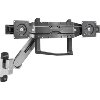 Ergotron Mounting Bracket for Flat Panel Display - Black - 22" to 26" Screen Support - 36 lb (16329.33 g) Load Capacity - 100 x 100, 75 x 75 - VESA Mount Compatible NTERACTIVE ARM TO DUAL MONITOR  WITH HANDLE  Optimi