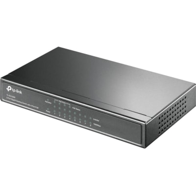 TP-Link TL-SG1008P Ethernet Switch - 8 Ports - Gigabit Ethernet - 10/100/1000Base-T - 2 Layer Supported - 5.40 W Power Consumption - 64 W PoE Budget - Twisted Pair - PoE Ports - Black - Desktop - 3 Year Limited Warranty  