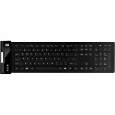 Adesso SlimTouch 232 Antimicrobial Waterproof Flex Keyboard (Full Size) - Cable Connectivity - USB Interface - 120 Key(s) - Multimedia, Internet, Email, Windows Key Hot Key(s) - Rugged - English (US) - QWERTY Layout - Computer - PC, Windows - Industrial Silicon Rubber Keyswitch - Black BD W/ HOT 