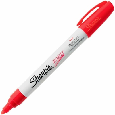 Sharpie - Marqueur à peinture à l'huile - Pointe moyenne - Moyenne Pointe biseautée Pointe de marqueur - Ink Rouge - Encre à base d'huile - 1 chaque  