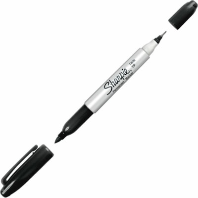 Sharpie - Marqueur permanent Twin Tip - Fine, Ultra fine Pointe de marqueur - Ink Noir - Encre à base d'alcool - 1 chaque POINTE OGIVE & ULTRA FINE PERMANENT