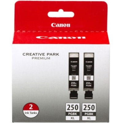 Canon PGI-250XL Original Inkjet Ink Cartridge - Black - 2 Pack - 500 Pages Black (Per Cartridge) CK 