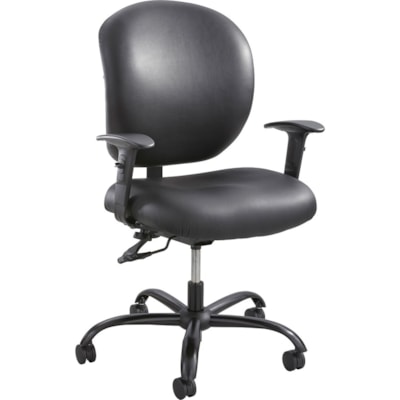 Safco Alday 24/7 Task Chair - Black Seat Color - Polyester Seat Material - Black Back Color - Vinyl Back Material - 5-star Base - Black - 1 Each POSTURE LOCK  500LB WT CAP BLACK VINYL