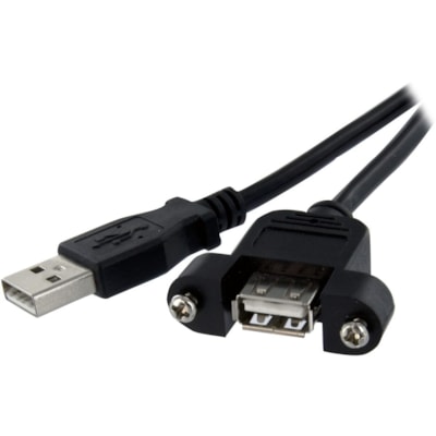 StarTech.com 3 ft Panel Mount USB Cable A to A - F/M - Add an external panel mount USB connection to a PC or faceplate - USB Female to Male Cable - Panel Mount USB Cable - Panel Mount USB Port - USB Panel Mount Adapter - Panel Mount USB Extension - 3 ft Panel Mount USB Cable A to A - F/M - 3 ft, 91   