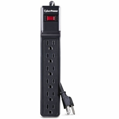 CyberPower CSB6012 Essential 6-Outlets Surge Suppressor with 1200 Joules and 12FT Cord - Plain Brown Boxes - Black - 6 x NEMA 5-15R - 1200 J - 125 V AC Input - 60 kA - 12 ft (3.66 m) - Keyhole/Undermount/Wall Mount ESSENTIAL SERIES CSB6012 