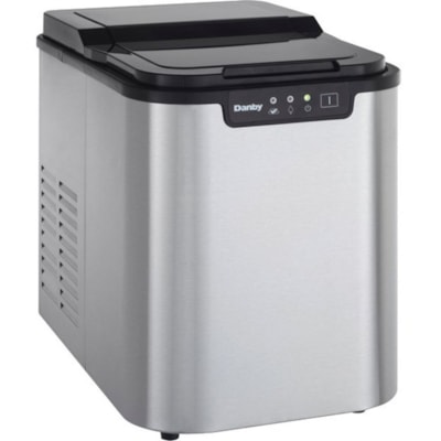 Danby - 2 lbs. Machine à glaçons de comptoir en Acier Inoxydable - 25 lb (11339,81 g) Par Jour2 lb (907,18 g) - Acier inoxydable FONCTION D'AUTONETTOYAGE ACIER INOXYDABLE