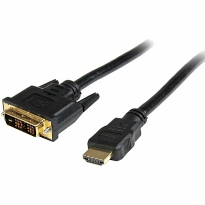 StarTech.com 3 ft HDMI to DVI-D Cable - M/M - Connect an HDMI-enabled output device to a DVI-D display, or a DVI-D output device to an HDMI-capable display - DVI to HDMI Cable - 3 ft HDMI to DVI-D Cable - HDMI to DVI Adapter Cable - HDMI to DVI Converter Cable - 1x DVI-D Male 1x HDMI Male 3ft  CABL 