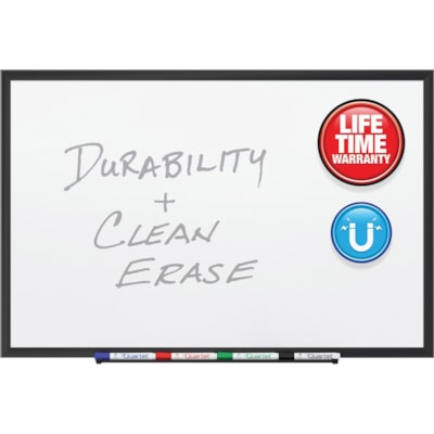 Quartet - Dry Erase Board Premium DuraMax - largeur de 96 po (2438,40 mm) x hauteur de 48 po (1219,20 mm) - Surface Blanc Porcelaine - Frame Noir Aluminium - Rectangle - Horizontale/Verticale - Magnétique - 1 / chaque PORCELAIN CLASSIC PREMIUM BLACK FRAME