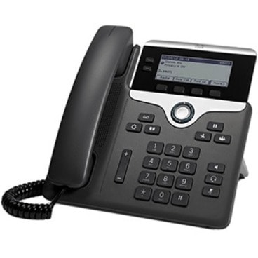 Cisco - Téléphone IP 7821 - Filaire - Fixation au mur - Charbon - 2 x Ligne Totale - VoIP - 3,5 po - User Connect License - 2 x Réseasu (RJ-45) - PoE Ports  