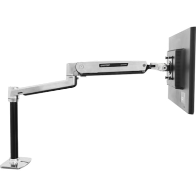 Ergotron Desk Mount for Flat Panel Display - Polished Aluminum - Height Adjustable - 42" Screen Support - 25 lb (11339.81 g) Load Capacity - 75 x 75, 100 x 100, 200 x 100, 200 x 200 - 1 Each DESK MOUNT LCD  TALL POLE  WIT H EXTENSION  POLISHE