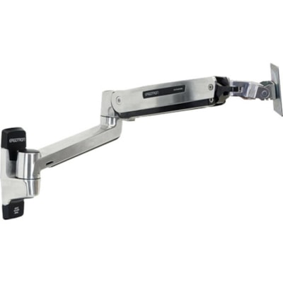 Ergotron Mounting Arm for Flat Panel Display, All-in-One Computer - Polished Aluminum - Height Adjustable - 46" Screen Support - 30 lb (13607.77 g) Load Capacity - 75 x 75, 100 x 100, 200 x 100, 200 x 200, 400 x 200, 400 x 300, 400 x 400 - VESA Mount Compatible  Arm- Polished Aluminum - Wall  mounting LX monitor