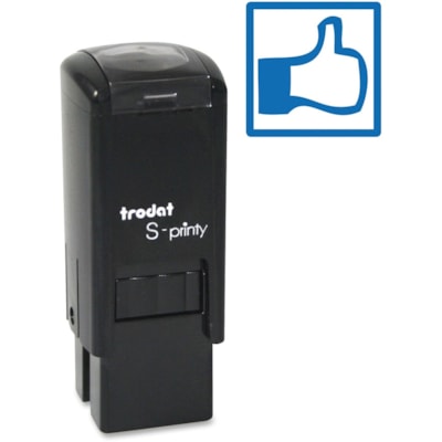 Printy Self-inking Stamp - Design Stamp - Thumbs Up/Thumbs Down - 0.47" (12 mm) Impression Width x 0.47" (12 mm) Impression Length - Blue - Recycled  