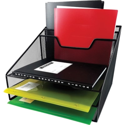 Winnable - Corbeille de bureau 14532 - hauteur de 9,5 po (241,30 mm) x largeur de 11,5 po (292,10 mm) x profondeur de 12,5 po (317,50 mm) - Bureau - Noir - Mesh LETTER  12 " X 11 " X 9 " 