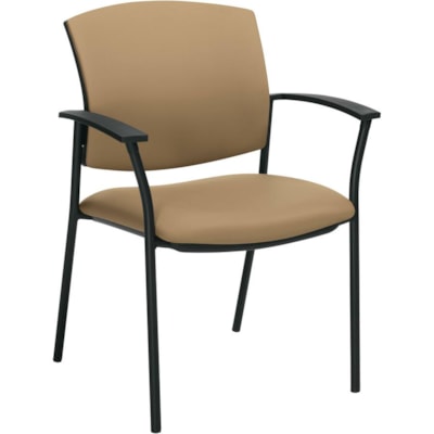 Global Ibex Guest Chair - Parchment Seat Color - Parchment Back Color - Black Frame Color - Steel Frame Material BONDED LEATHER 