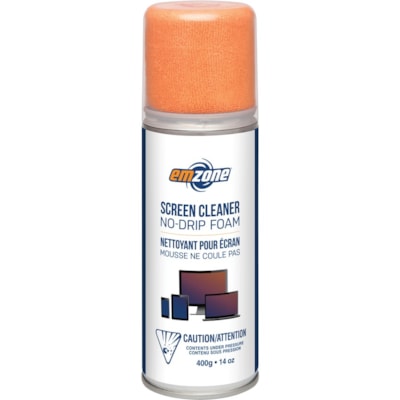 Emzone LED, LCD & Plasma Foam Screen Cleaner with Cloth - For Display Screen - 414.03 mL - Non-drip, Streak-free, Ammonia-freeBottle - 1 Each W/MIRCROFIBRE CLOTH SAFE  NON-DRIP FOAM