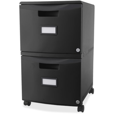 Storex - Classeur à 2 tiroirs - largeur de 14,8 po (374,65 mm) x profondeur de 18,3 po (463,55 mm) x hauteur de 26 po (660,40 mm) - 2 x Tiroir(s) pour Dossier - format légal, format lettre - Robuste, Rail suspendu, Tiroir verrouillable, Porte-étiquette, Roulettes à frein - No LETTRE/JURIDIQUE 