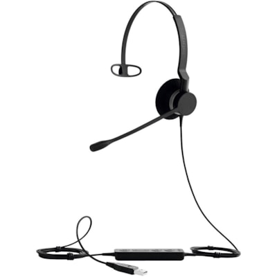 Jabra BIZ 2300 USB UC Wired Mono Headset - Mono - USB - Wired - Over-the-head - Monaural - Supra-aural - Noise Cancelling, Noise Reduction Microphone - Black  