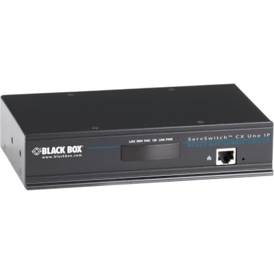 Black Box - Boîtier de commutation KVM ServerSwitch - 8 Ordinateur(s) - 1 Utilisateur(s) local - 1 Utilisateur(s) distant - 1600 x 1200 - 9 x Réseasu (RJ-45) - 2 x USB - 1 x VGA - Bureau NO IP KV1081A 