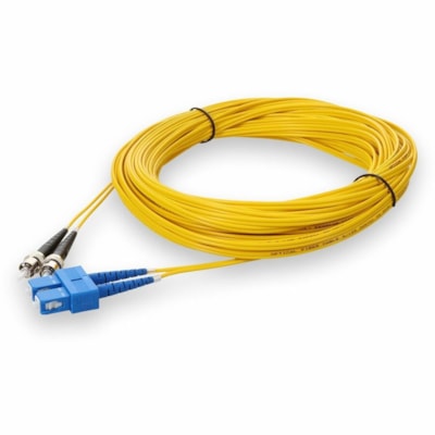 AddOn 15m ST to SC Yellow OS2 Duplex OFNR (Riser-Rated) SMF Fiber Patch Cable - 49.2 ft (15 m) Fiber Optic Network Cable for Network Device - First End: 2 x SC Network - Male - Second End: 2 x ST Network - Male - Patch Cable - Riser, OFNR - 9/125 µm - Yellow - 1.0  CABL 