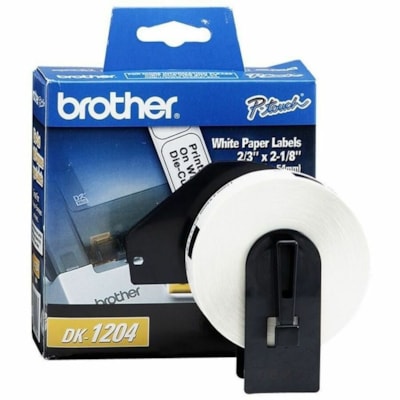 Brother QL Printer DK1204 Multipurpose Labels - 2 1/8" (53.85 mm) Width x 21/32" (16.76 mm) Length - Rectangle - Direct Thermal - White - Paper - 400 / Roll - 400 / Roll 0.66" X 2.1" MULTI-PURPOSE 