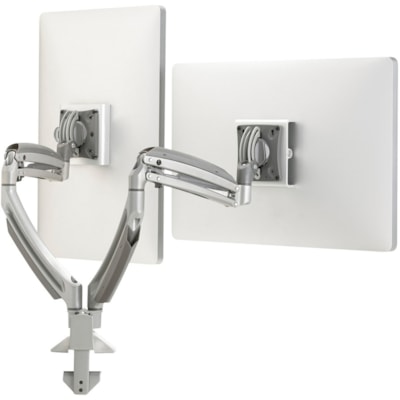 Chief Kontour K1D Dynamic Dual Monitor Arm Desk Mount - Adjustable Arm - For 10-32 Inch Monitors - Silver - Height Adjustable - 2 Display(s) Supported - 10" to 32" Screen Support - 25 lb (11339.81 g) Load Capacity - 75 x 75, 100 x 100 - VESA Mount Compatible - Aluminum - 1 Each  DISP DUAL 2L ARMS  SLV 