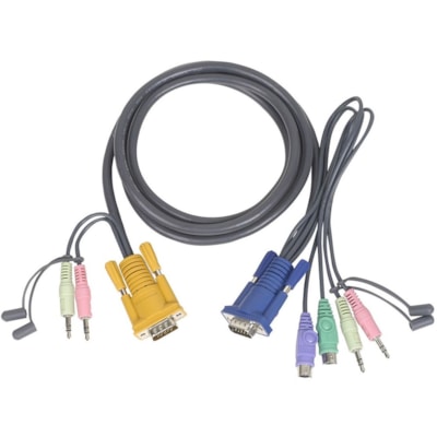 IOGEAR PS2 KVM Cable - 10 ft KVM Cable io cable - 6 pin PS/2  HD-15 mini-phone stereo 3.