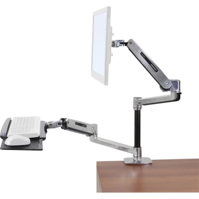 Ergotron WorkFit-LX Desk Mount for Flat Panel Display, Keyboard, Mouse - Polished Aluminum - Height Adjustable - 42" Screen Support - 29.76 lb (13498.91 g) Load Capacity - 100 x 100, 75 x 75, 200 x 100, 200 x 200 - VESA Mount Compatible - Aluminum - 1 Each t System 