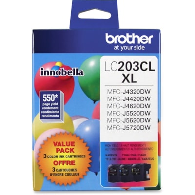 Brother Innobella LC2033PKS Original Ink Cartridge - Inkjet - High Yield - 550 Pages Cyan, 550 Pages Magenta, 550 Pages Yellow - Cyan, Magenta, Yellow - 3 / Pack R 3PKS 