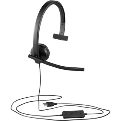 Logitech USB Headset Mono H570e - Mono - USB - Wired - 31.50 Hz to 20 kHz - Over-the-head - Monaural - Supra-aural - Noise Cancelling, Electret Microphone MONO 