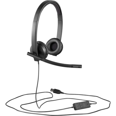 Logitech USB Headset Stereo H570e - Stereo - USB - Wired - 31.50 Hz to 20 kHz - Over-the-head - Binaural - Supra-aural - Noise Cancelling, Electret Microphone - Black STEREO 