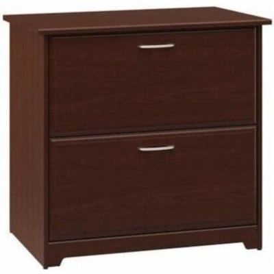 Rangement latéral Cabot En forme de L Bush Furniture - 31,5 po x 19,8 po x 30,3 po - 2 x Dossier Tiroir(s) - Tissu: Bois d'ingénierie, Stratifié - Finition: Récolte de Cerises - Broches à roulements à billes, Fermeture, Pointe résistante - Pour Document,   