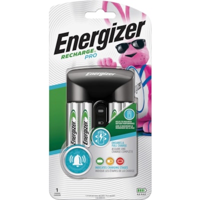 Energizer Recharge Pro AA/AAA Battery Charger - 3 Hour Charging - 4 - AA, AAA - LED Indicator - 1 Each INDICATES CHARGING STAGES AA/AAA CHARGER