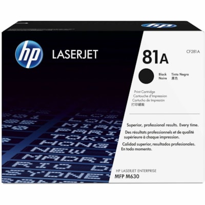 HP 81A (CF281A) Original Laser Toner Cartridge - Single Pack - Black - 1 Each - 10500 Pages M630Z  M630F  M630H MFP YIELD 10500