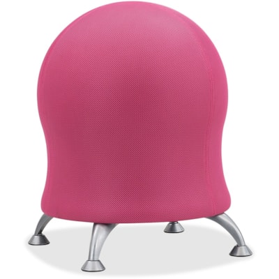 Safco Zenergy Mesh Cover Exercise Ball Chair - Pink Seat Color - Polyvinyl Chloride (PVC), Polyester Seat Material - Powder Coated Frame Color - Four-legged Base - 1 Each ANTI-BURST 17   EXERCISE BALL COVERED IN MESH  PUMP INCLUDED