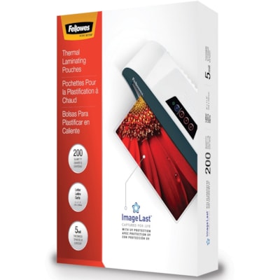 Fellowes ImageLast Jam-Free Thermal Laminating Pouches - Sheet Size Supported: Letter 9" (228.60 mm) Width x 11.50" (292.10 mm) Length - Laminating Pouch/Sheet Size: 9" (228.60 mm) Width5 mil (0.13 mm) Thickness - Durable, UV Resistant, Fade Resistant, Water Resistant, Jam-free, Photo-safe, Dry Eras LETTER 9" X 11 1/2" 200/PK COMPATIBLE W/ALL LAMINATORS