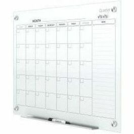 Quartet Infinity Magnetic Glass Monthly Planner Board, 3' x 2' - Monthly - 1 Month - White - Tempered Glass - 24" (609.60 mm) Height x 36" (914.40 mm) Width - Magnetic, Stain Resistant, Ghost Resistant, Reusable, Scratch Resistant, Dent Resistant, Durable, Marker Tray INFINITY CALENDAR BOARDS 