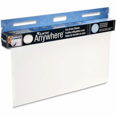 Quartet - Feuilles effaçables à sec Anywhere Quartet - longueur de 480 po (12192 mm) - Papier - Film Blanc - Facile à déchirer, Lavable - 1 chaque  