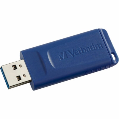 Verbatim 64GB USB Flash Drive - Blue - 64 GB - USB 2.0 Type A - Blue - 5 Year Warranty - 1 Each  USB FLASH DRIVE BUILT-IN MICROBAN