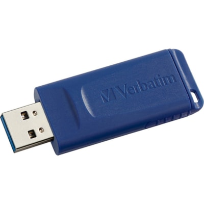 Verbatim 128GB USB Flash Drive - Blue - 128 GB - USB 2.0 Type A - Blue - 5 Year Warranty - 1 Each  USB FLASH DRIVE BUILT-IN MICROBAN