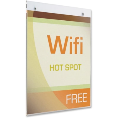 Deflecto Anti-Glare Sign Holder - Support 8.50" (215.90 mm) x 11" (279.40 mm) Media - 12" (304.80 mm) Height x 8.50" (215.90 mm) Width x 2" (50.80 mm) Depth - Acrylic - Clear - 1 Each WALL MOUNT - PORTRAIT 8-1/2"W X 12"H X 2"D