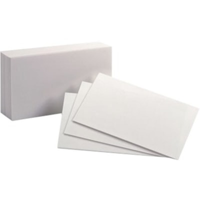 Oxford Index Cards - 5" (127 mm) Divider Width - White Divider - Recycled - 100 / Pack MEDIUM WEIGHT 
