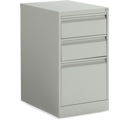 Offices To Go - Classeur MVLM23BBF - largeur de 15 po (381 mm) x profondeur de 23 po (584,20 mm) x hauteur de 27,9 po (707,90 mm) - 3 x Tiroir(s) pour boîte, Dossier - Vertical - Vérouillage à clé, Poignée encastrée, Suspension à roulement à billes, Bac &#2 GRIS 