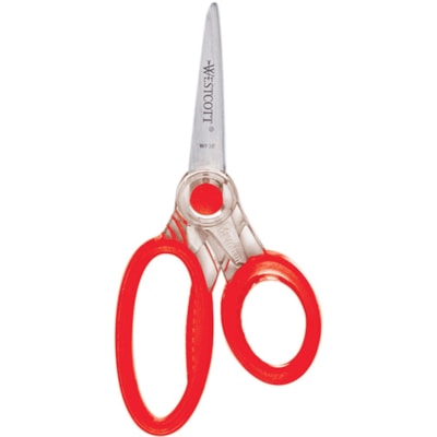 Westcott Kids X-Ray 5" Scissors - 5" (127 mm) Overall Length - Straight-left/right - Stainless Steel - Pointed Tip - Assorted - 1 Each ULTRASOFT HANDLES 