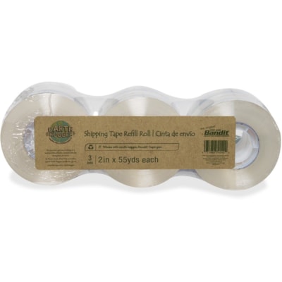 Bandit Earth Hugger Shipping Tape Rolls - 55 yd (50.3 m) Length x 2" (50.8 mm) Width - Clear - Plastic - For Shipping - 3 / Pack ROLLS 3PK 2"X55YDS EA WORKS WITH BANDIT  TAPEGUN