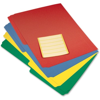 Filemode 1/2 Tab Cut Legal Top Tab File Folder - 8 1/2" (215.90 mm) x 14" (355.60 mm) - Top Tab Location - Blue, Red, Green, Yellow - 12 / Pack PVC FREE WATERPROOF LABELS INCLUDED ASST COLOURS