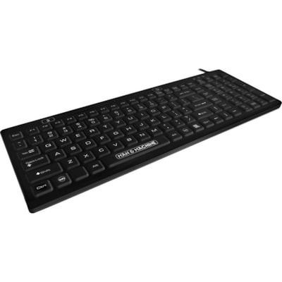Man & Machine D Cool Keyboard - Cable Connectivity - USB Interface - 110 Key(s) - English (US) - QWERTY Layout - Computer, Workstation - Mac, PC - Industrial Silicon Rubber Keyswitch - Black GHT VALUE KEYBOARD 