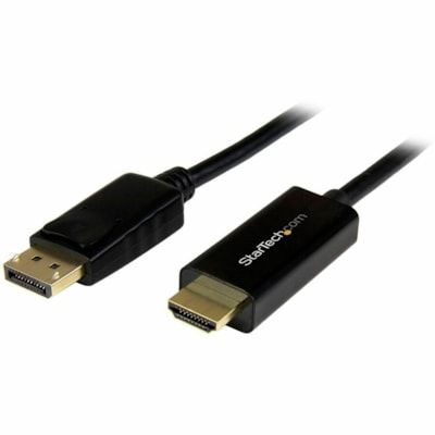 StarTech.com 6ft (2m) DisplayPort to HDMI Cable, 4K 30Hz Video, DP 1.2 to HDMI Adapter Cable Converter for HDMI Monitor/Display, Passive - 6.6ft/2m Passive DisplayPort to HDMI cable converter - 4K 30Hz/1080p/7.1 Audio/HDCP 1.4/DPCP; DP 1.2 to HDMI 1.4 - Connects DP computer to HDMI display/monitor - RCABL 