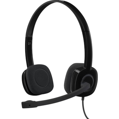 Logitech H151 Stereo Headset with Rotating Boom Mic (Black) - Stereo - 3.5MM AUDIO JACK CONNECTION - Wired - In-Line Control - 22 Ohm - 20 Hz - 20 kHz - Over-the-head - 5.9 ft Cable - Black - Stereo - Mini-phone (3.5mm) - Wired - 22 Ohm - 20 Hz to 20 kHz - Over-the-head - Binaural - Supra-aural - 5. BLACK 