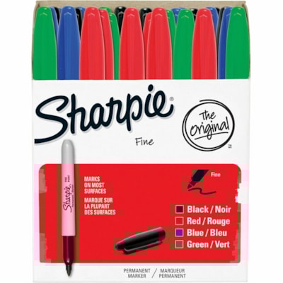 Sharpie Pen-style Permanent Marker - Fine Marker Point - Assorted Ink - Alcohol Based - 36 / Pack FINE TIP 